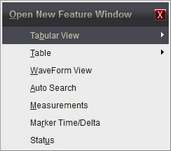 feature window menu tabular